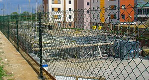 Chain Link Fencing on Angle Iron Posts
