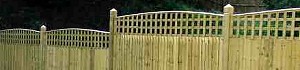 Closeboard Fencing with Bow Top Trellis