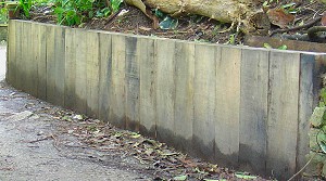 Retaining Soil - Railway Sleepers